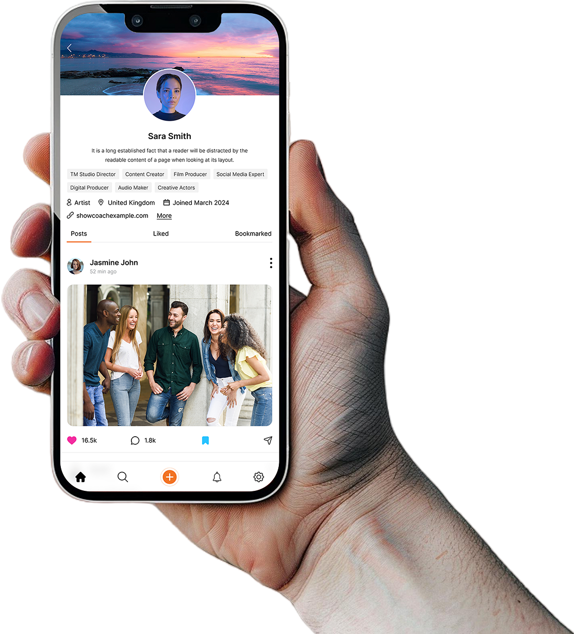 Mobile interface showcasing the app